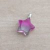 DIJE DE ACERO PIEDRA DEGRADE DE FUCSIA A VERDE EN FORMA DE ESTRELLA. 20 MM