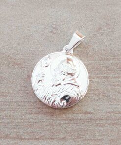 DIJE DE ACERO BLANCO MEDALLA DE SAN BENITO 20 MM