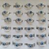 ANILLOS DE ACERO OJO TURCO AZUL (DOS MODELOS DIFERENTES) X 36 UNIDADES SURTIDOS EN MEDIDAS. (MEDIDAS DEL 17 AL 19)