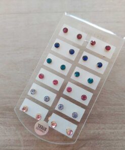 BLISTER DE AROS DE ACERO DORADO SUSANITO 4 MM COLORES SURTIDOS X 12 PARES