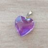 DIJE DE ACERO CORAZÓN DE ACRÍLICO VIOLETA. TAMAÑO 20 MM.