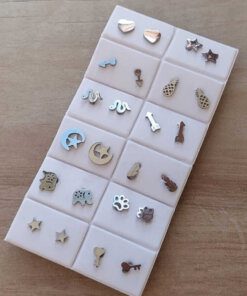BLISTER DE AROS DE ACERO FIGURA PULIDA CON ESPESOR X 12 PARES EN ALMOHADILLA EXHIBIDORA