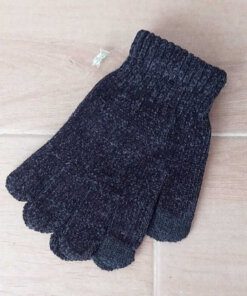 GUANTE DE CHENILLE IMPORTADO CON DOS DEDOS TOUCH COLOR NEGRO