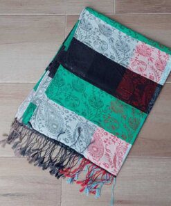 PASHMINA BÚLGARA CUADRANTES MULTICOLOR . 70 X 180 CM.