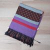 PASHMINA BÚLGARA RAYADA VIOLETA/MARRÓN/BORDO/GRIS. 70 X 180 CM.
