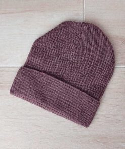 GORRO ROCKY LISO MARRON SIMIL PUNTO PERLE.