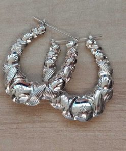 ARO ARGOLLA OVAL HUECA BIJOUTERIE PLATEADA. TAMAÑO 60 MM