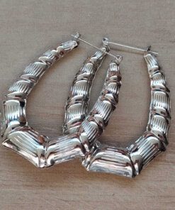 ARO ARGOLLA OVAL HUECA BIJOUTERIE PLATEADA. TAMAÑO 60 MM