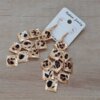 ARO COLGANTE CASCADA BIJOUTERIE DORADO CON ROMBOS Y APLIQUE ANIMAL PRINT. LARGO 90 MM