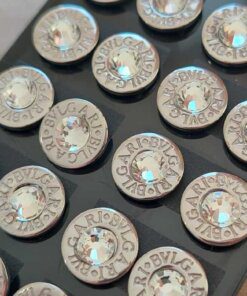 BLISTER DE AROS DE ACERO CIRCULO 10 MM GRABADO CON STRASS X 12 PARES. - Imagen 2