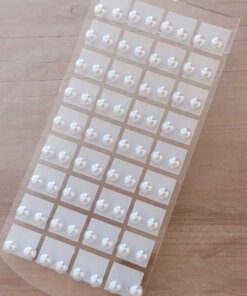BLISTER DE AROS DE ACERO PERLAS BLANCAS 8 MM X 36 PARES
