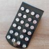 BLISTER DE AROS DE ACERO STRASS REDONDO BLANCO ENGARZADO 8 MM X 12 PARES.