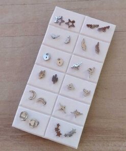 BLISTER DE AROS DE ACERO FIGURA PULIDA CON ESPESOR X 12 PARES EN ALMOHADILLA EXHIBIDORA