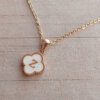 DIJE DE ACERO DORADO VAN CLEEF DE 13 MM CON INICIAL Z Y CADENA ESPEJITO DE 45 CM (copia)
