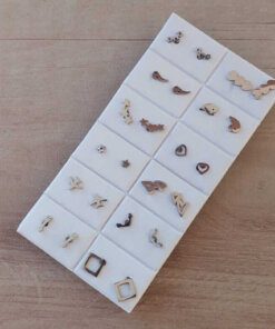 BLISTER DE AROS DE ACERO FIGURA PULIDA CON ESPESOR X 12 PARES EN ALMOHADILLA EXHIBIDORA