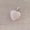 DIJE DE ACERO PIEDRA ROSA EN FORMA DE CORAZÓN. 20 MM