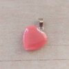 DIJE DE ACERO PIEDRA TERRACOTA EN FORMA DE CORAZÓN. 20 MM