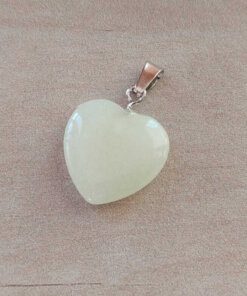 DIJE DE ACERO PIEDRA AMARILLA EN FORMA DE CORAZÓN. 20 MM