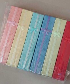 ESTUCHE PARA PULSERAS SURTIDO DE COLORES PASTEL X 12 UNIDADES. MEDIDAS 4 X 21 CM