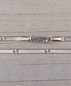 CADENA DE ACERO COLA DE RATÓN CHATA 3 MM CON DETALLE FACETADO. LARGO 50 CM