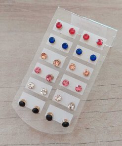 BLISTER DE AROS DE ACERO DORADO SUSANITO 5 MM COLORES SURTIDOS X 12 PARES