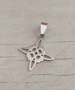 DIJE DE ACERO CRUZ NUDO DE BRUJAS. 23 MM