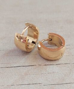 ARO DE ACERO DORADO ARGOLLA LISA BOMBE CON BISAGRA. ANCHO 6 MM. DIÁMETRO 9 MM