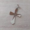 DIJE DE ACERO CRUZ CON CRUZ CALADA. 23 X 35 MM