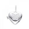 DIJE PLATA RELICARIO CON FORMA DE CORAZÓN CON MARIPOSA DE ZIRCONES. 16 MM. PESO APROX 4.39 GRS.