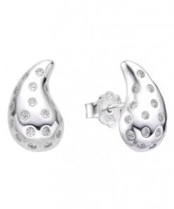 ARO PLATA GOTA CON ZIRCONES. PESO APROX 2.28 GR.