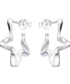 ARO DE PLATA PASANTE CON FORMA DE ESTRELLA CON CINTA. PESO 2.00 GRS.