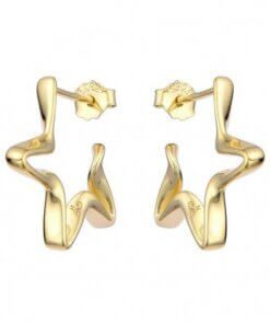 ARO DE PLATA BAÑADO EN ORO PASANTE CON FORMA DE ESTRELLA CON CINTA. PESO 2.00 GRS.