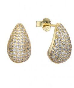 ARO PLATA GOTA BAÑADO EN ORO CON ZIRCONES. PESO APROX 3.77