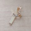 DIJE DE ACERO BLANCO CRUZ LISA PULIDA AMBAS CARAS CON ARGOLLA CRUZADA. TAMAÑO 25 X 45 MM.