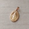 DIJE DE ACERO DORADO MEDALLA MILAGROSA. 13 X 22 MM