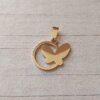 DIJE DE ACERO DORADO MARIPOSA CALADA 17 X 22 MM