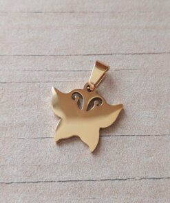 DIJE DE ACERO DORADO MARIPOSA CALADA 15 X 20 MM