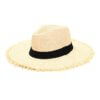 Sombreros cowboy dama con bordes desflecados x1u color crema