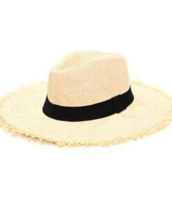 Sombreros cowboy dama con bordes desflecados x1u color crema