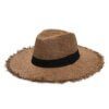 Sombreros cowboy dama con bordes desflecados x1u color marrón