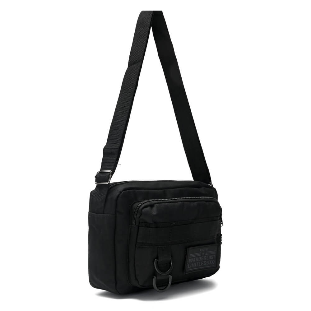 Morral Active Tactico Negro con bolsillo frontal con cierre 18x24x7,5cm x1u - Imagen 2