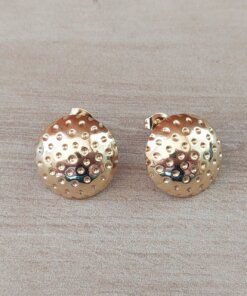 ARO DE ACERO DORADO PASANTE CIRCULO BOMBE CON PUNTOS 19 MM
