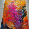PAREO HINDU BATIK CON FLECOS MULTICOLOR CON ESTAMPA SOL, LUNA Y ESTRELLAS. TAMAÑO 100 X 180 CM.