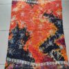 PAREO HINDU BATIK CON FLECOS MULTICOLOR CON ESTAMPA TORTUGAS. TAMAÑO 100 X 180 CM.