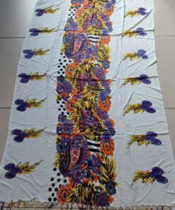 PAREO HINDÚ ESTAMPADO CON FLECOS 100 X 180 CM