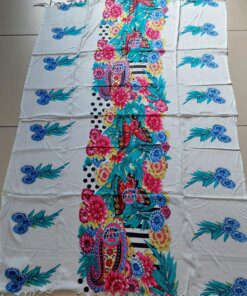 PAREO HINDÚ ESTAMPADO CON FLECOS 100 X 180 CM