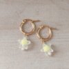 ARO DE ACERO DORADO ARGOLLA 15 MM CON DIJE ESTRELLA ACRÍLICO AMARILLA.