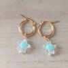 ARO DE ACERO DORADO ARGOLLA 15 MM CON DIJE ESTRELLA ACRÍLICO AQUA.