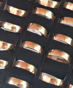 ANILLOS DE ACERO DORADO ALIANZA 6 MM X 36 UNIDADES SURTIDOS DE MEDIDAS (DEL N°16 AL N°20)