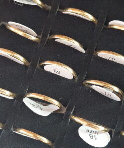 ANILLOS DE ACERO DORADO ALIANZA 2 MM X 36 UNIDADES SURTIDOS DE MEDIDAS (DEL N°16 AL N°20)